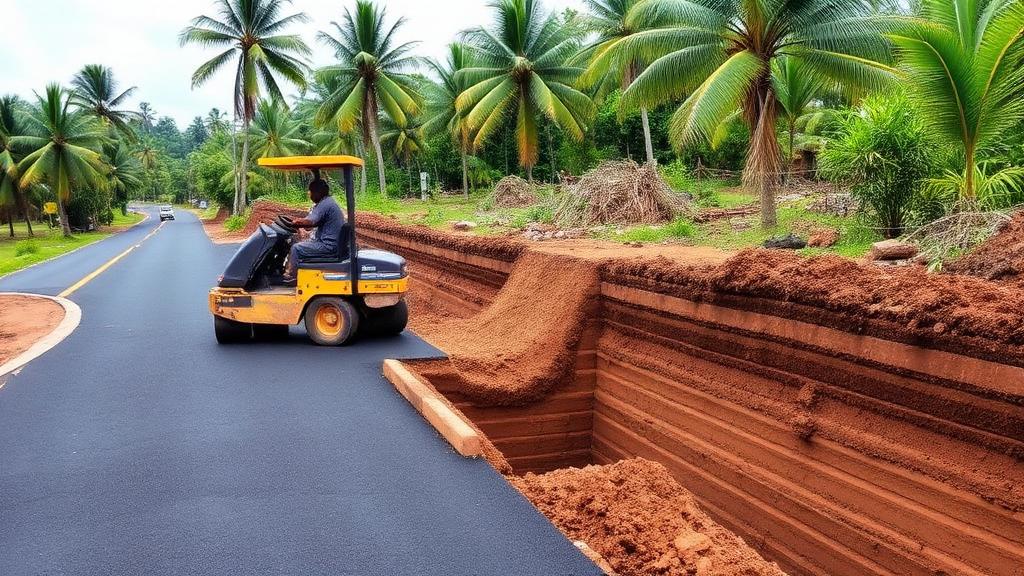 Newly paved asphalt road